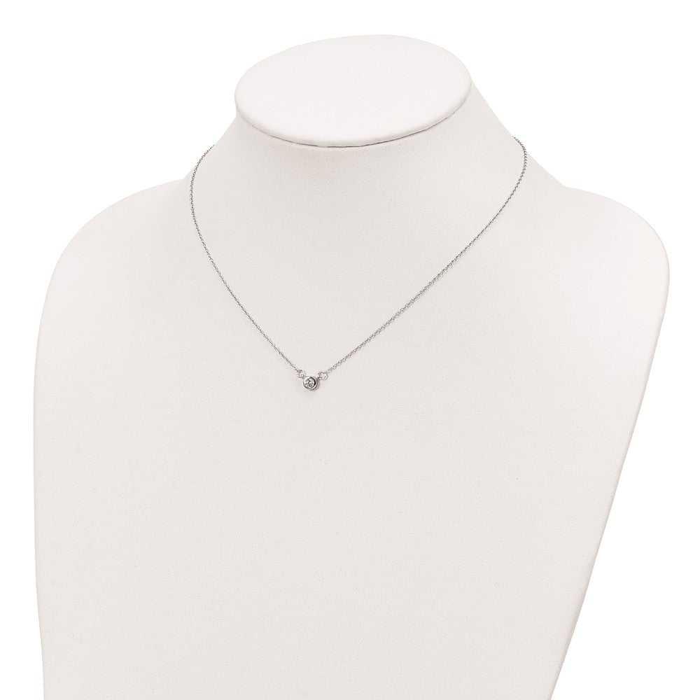 Sterlingsilber Rhodiniert 18 Zoll Zargenfassung-set 5mm Zirkonia Halskette