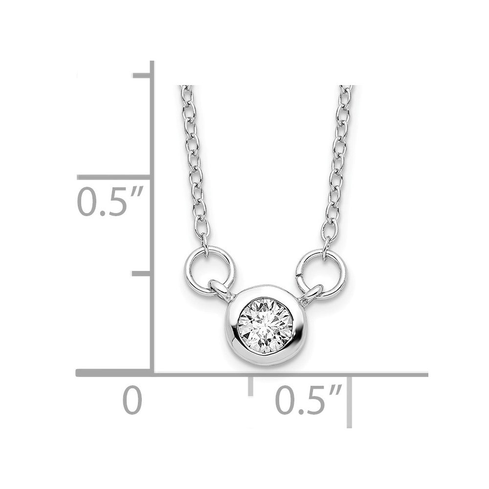 Sterlingsilber Rhodiniert 18 Zoll Zargenfassung-set 5mm Zirkonia Halskette