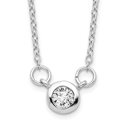 Sterlingsilber Rhodiniert 18 Zoll Zargenfassung-set 5mm Zirkonia Halskette