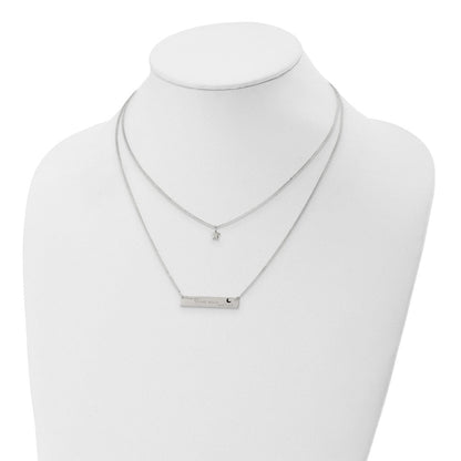 Sterlingsilber Emailliert Mond und Rückseite 2-strand Stab Halskette