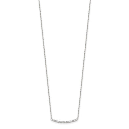 Sterlingsilber Zirkonia 18 Zoll Gebogen Stab Halskette