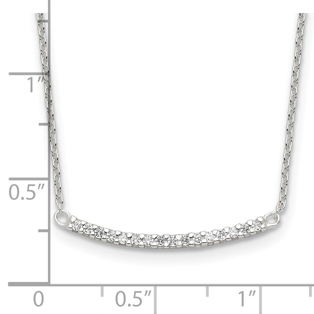 Sterlingsilber Zirkonia 18 Zoll Gebogen Stab Halskette