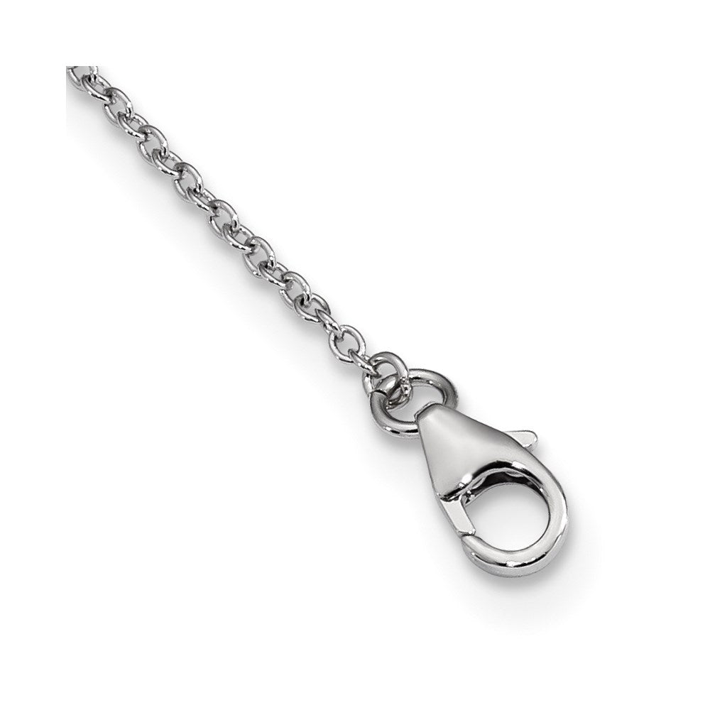 Sterlingsilber Platin-beschichtet Roséfarben Lebhaft Swar Zirconia Kreuz 2 Zoll Verlängerung N