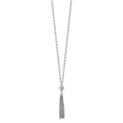 Sterlingsilber Rhodiniert Diamantiert Poliert Gekugelt Tassel Halskette