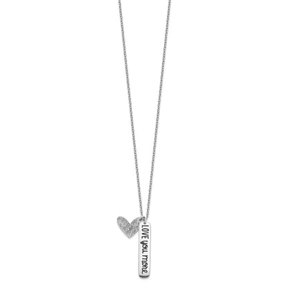 Sterlingsilber Rhodiniert Herz Liebe You More Halskette