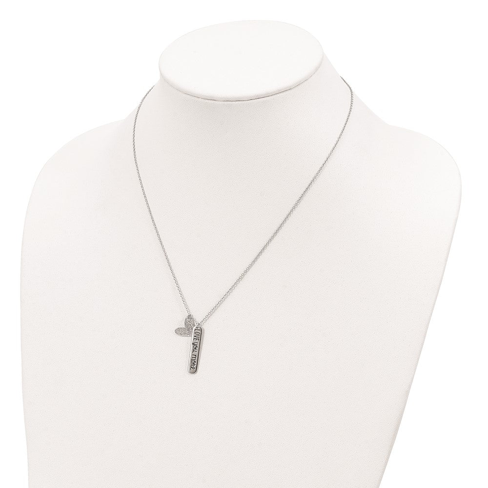Sterlingsilber Rhodiniert Herz Liebe You More Halskette