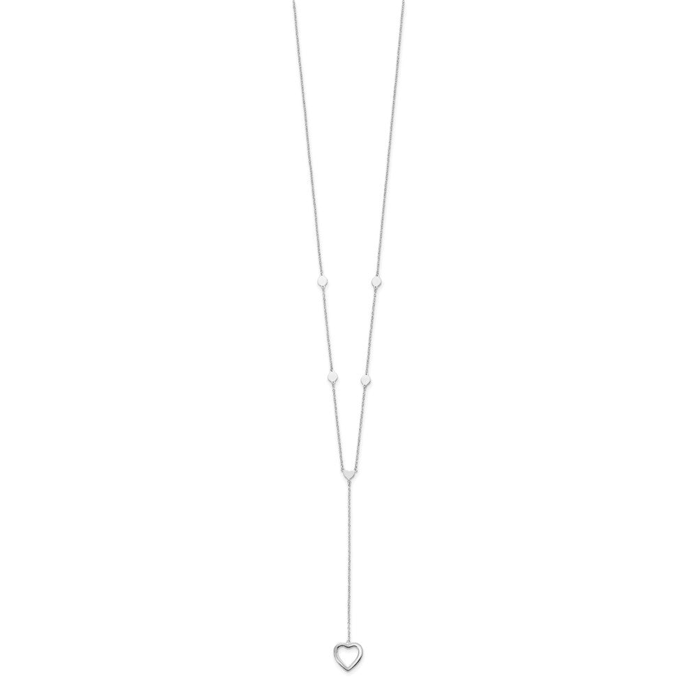 Sterlingsilber Rhodiniert Herzen mit 2 Zoll Verlängerung. Y-necklace