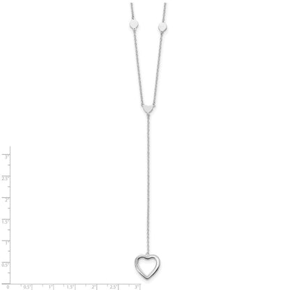 Sterlingsilber Rhodiniert Herzen mit 2 Zoll Verlängerung. Y-necklace