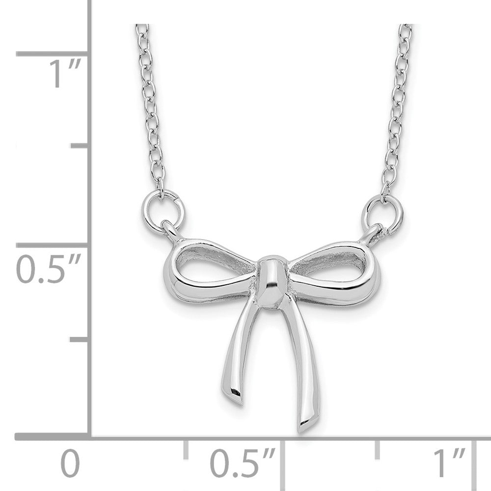 Sterlingsilber Rhodiniert 18 Zoll Schleife Halskette