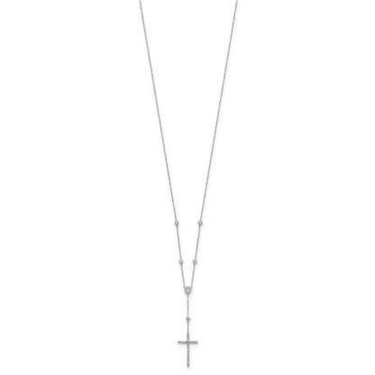 Sterlingsilber Rhodiniert Zirkonia Kreuz Tropfen Halskette
