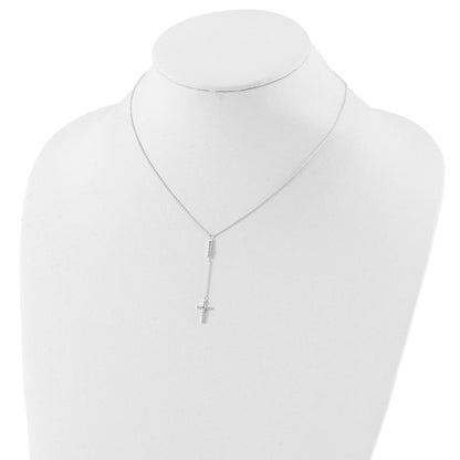 Sterlingsilber Zirkonia 16 Zoll Kreuz Halskette
