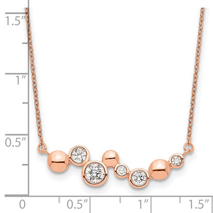Ss/vergoldet Sterlingsilber Rose Vergoldet Zirkonia mit 1 Zoll Verlängerung Fantasie Stab Halskette