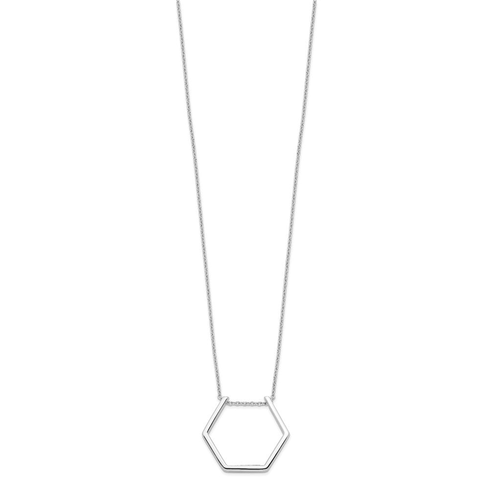 Sterlingsilber Rhodiniert Hexagon Halskette