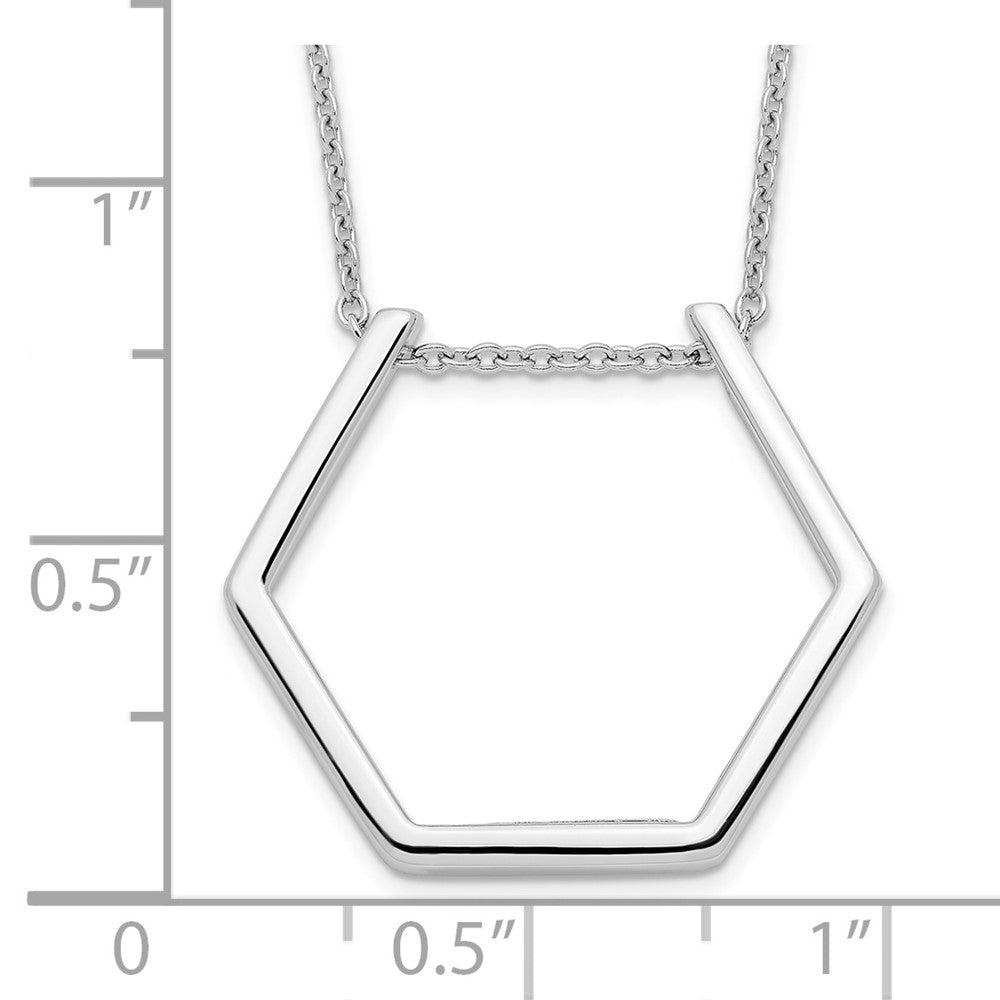 Sterlingsilber Rhodiniert Hexagon Halskette
