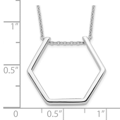 Sterlingsilber Rhodiniert Hexagon Halskette