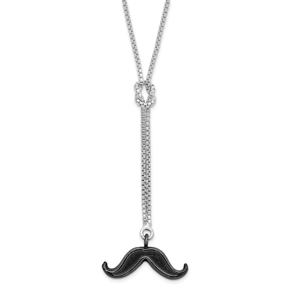 Sterlingsilber & Rutheniumbeschichtet Mustache Tropfen Halskette