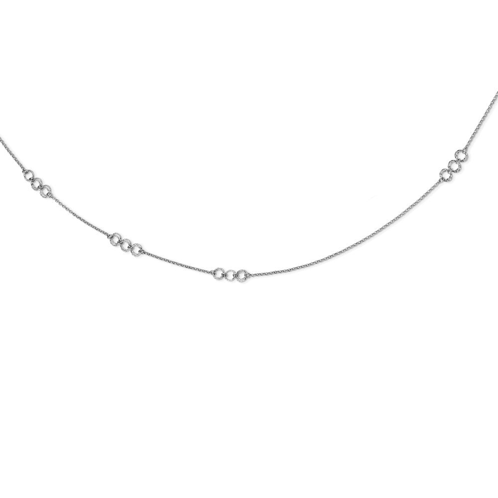 Sterlingsilber Rhodiniert Diamantiert Kreise Halskette