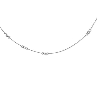 Sterlingsilber Rhodiniert Diamantiert Kreise Halskette