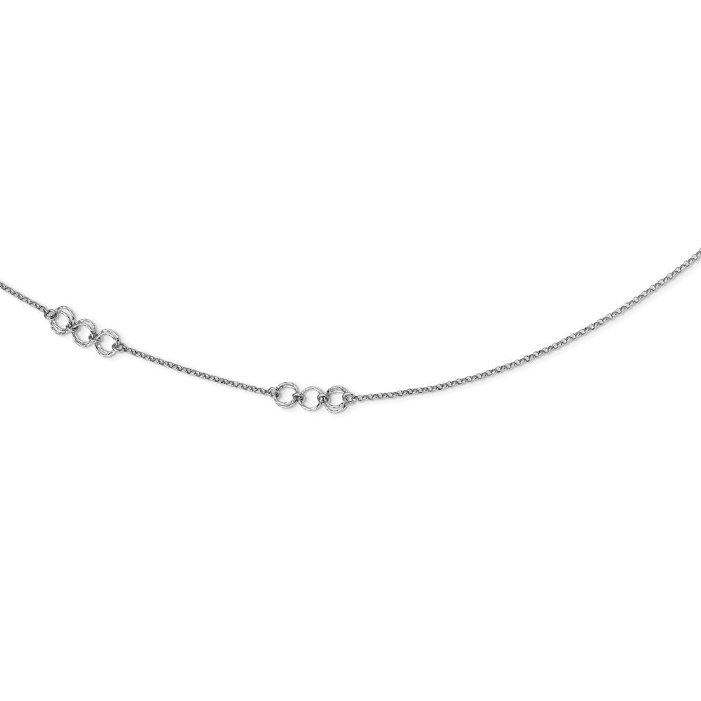 Sterlingsilber Rhodiniert Diamantiert Kreise Halskette