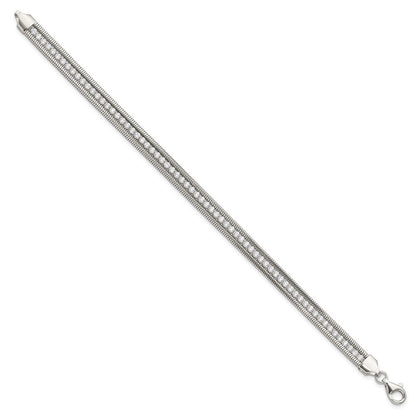 7.5 Zoll Sterlingsilber Zirkonia Poliert Armband