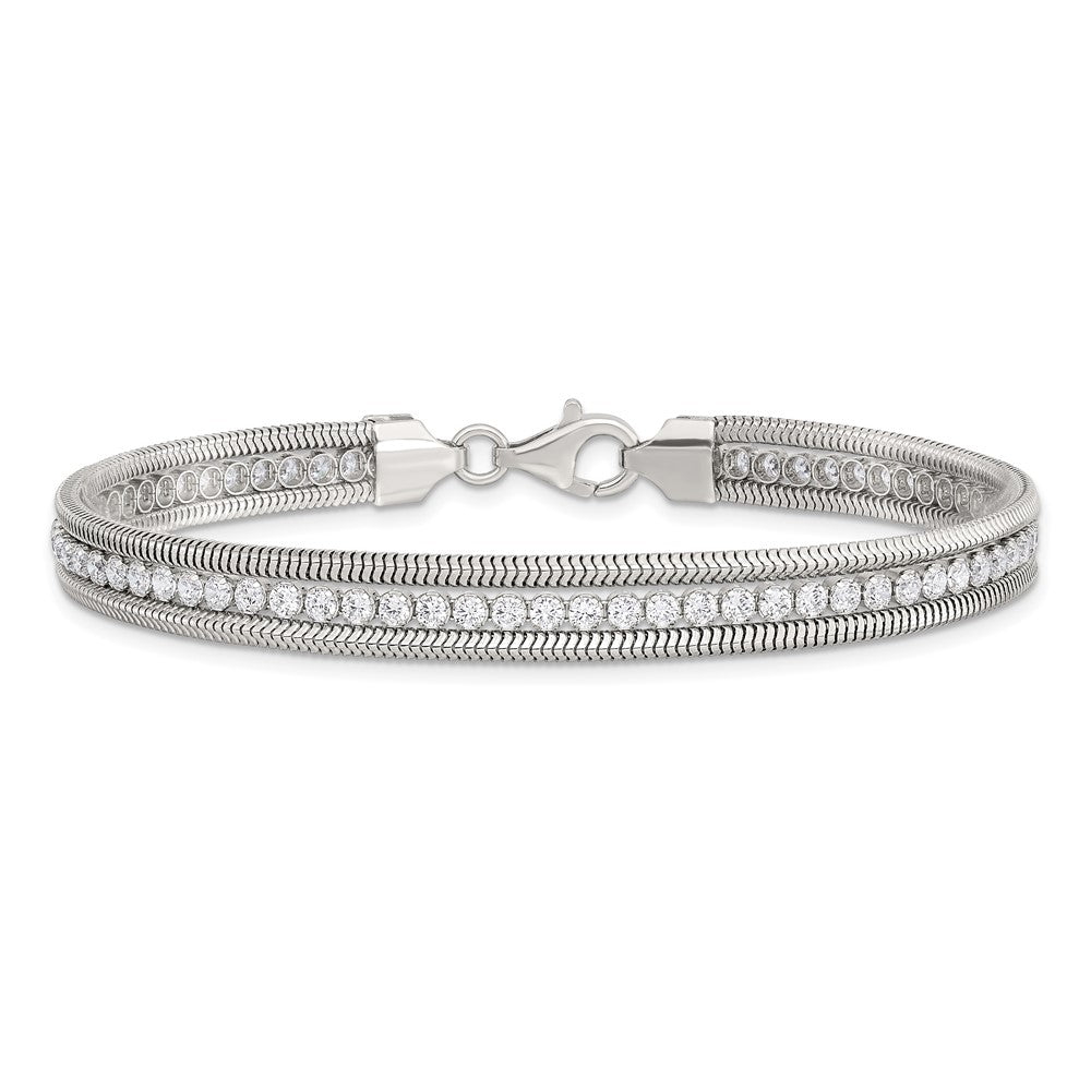 7.5 Zoll Sterlingsilber Zirkonia Poliert Armband