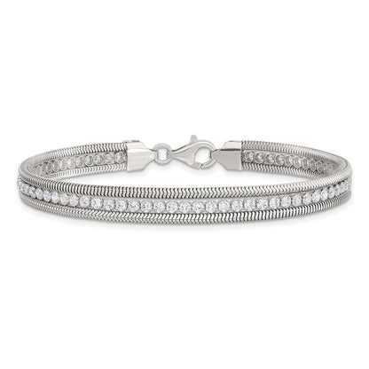 7.5 Zoll Sterlingsilber Zirkonia Poliert Armband