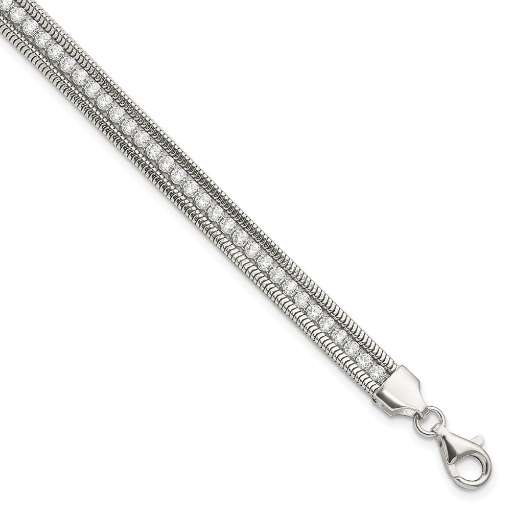 7.5 Zoll Sterlingsilber Zirkonia Poliert Armband
