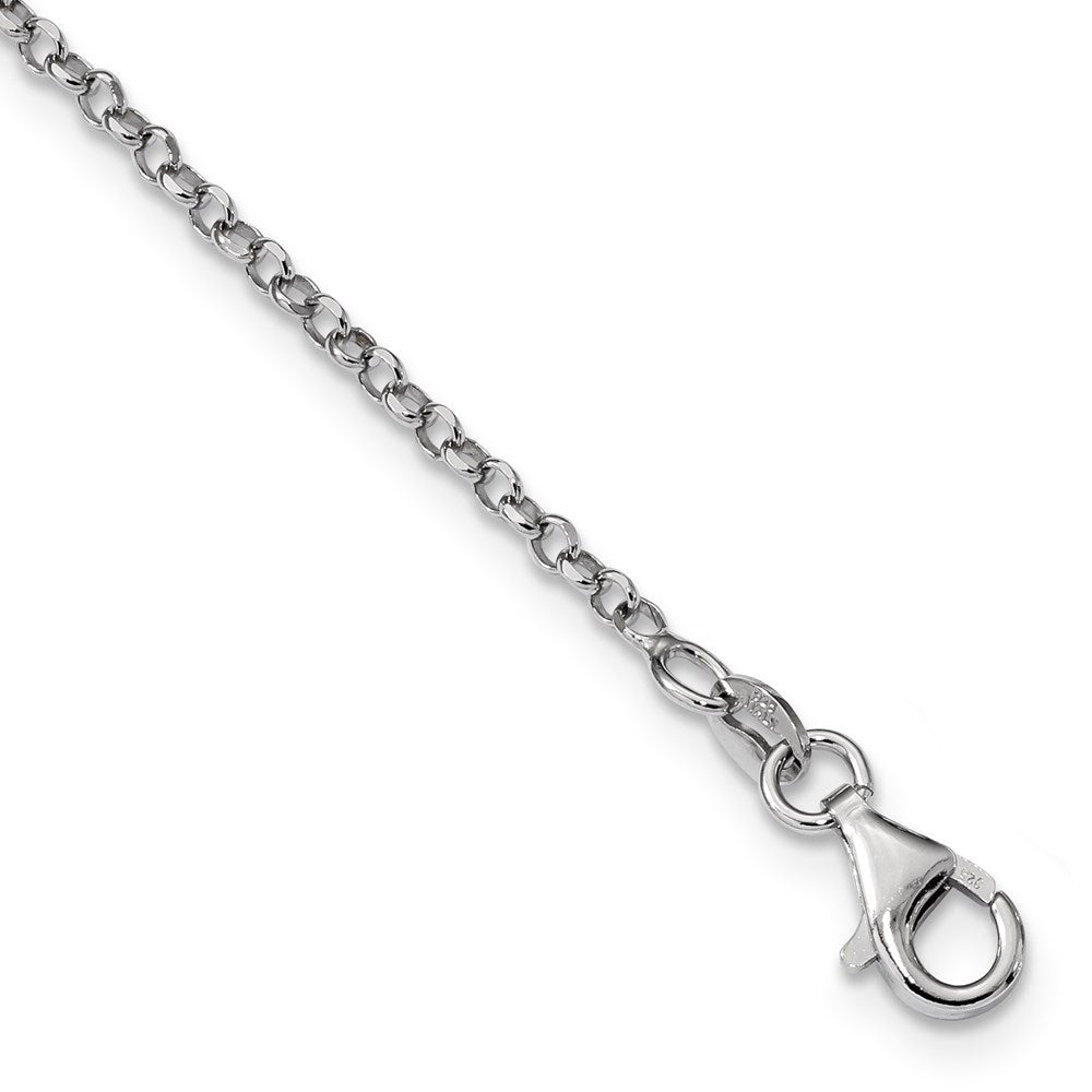 Sterlingsilber Rhodiniert Poliert 4 Gebogen Dangles Halskette