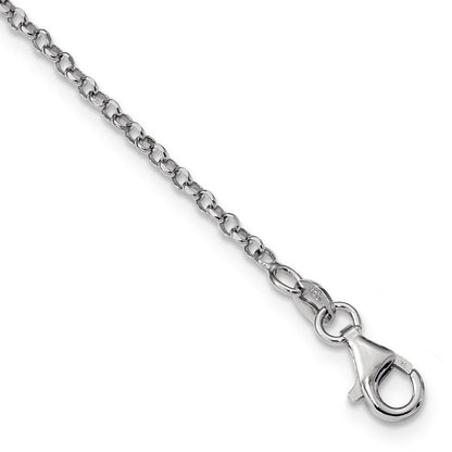 Sterlingsilber Rhodiniert Poliert 4 Gebogen Dangles Halskette