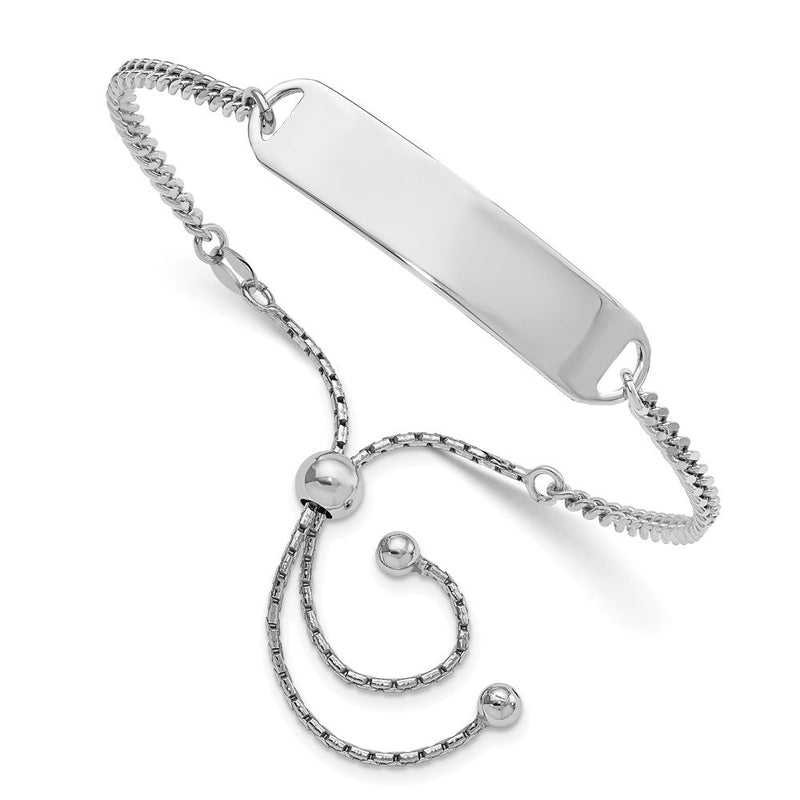 10 Zoll Sterlingsilber Rhodiniert Id Verstellbar 6 Zoll To 10 Zoll Armband