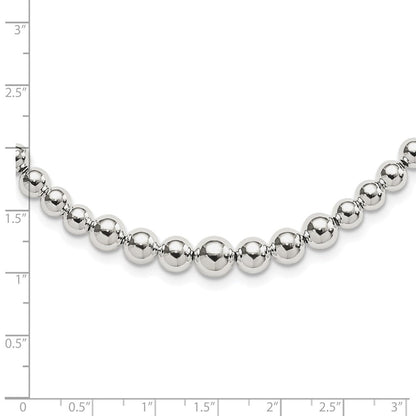 Sterlingsilber Abgestuft Perlen Verstellbar Halskette
