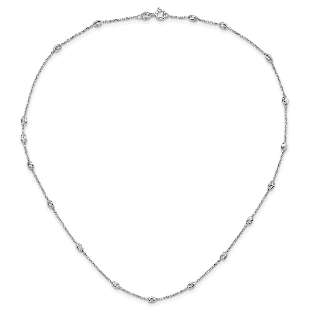 Sterlingsilber Rhodiniert Diamantiert Gekugelt Halskette