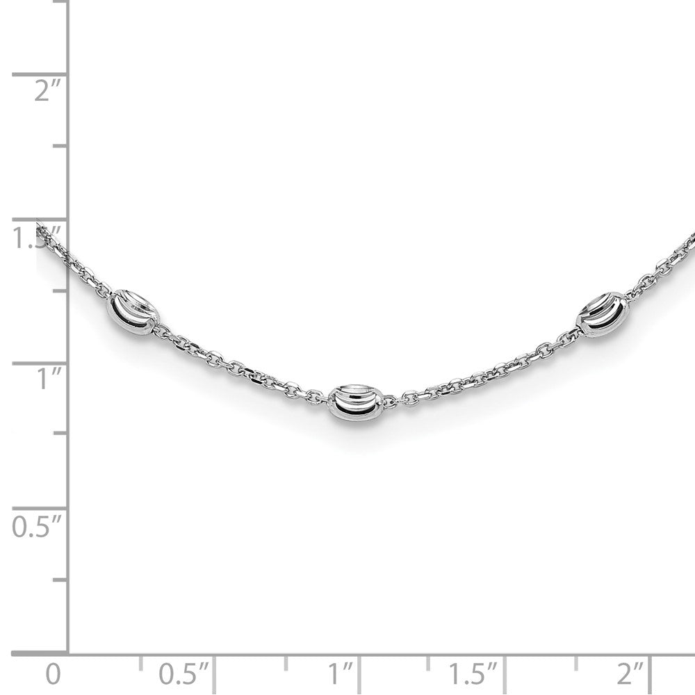 Sterlingsilber Rhodiniert Diamantiert Gekugelt Halskette