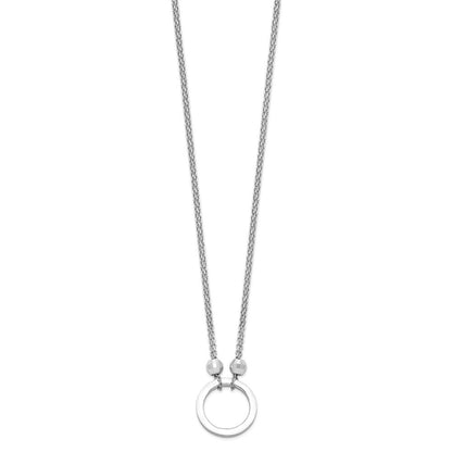 Sterlingsilber Rhodiniert Kreis mit Diamantiert Perlen Halskette