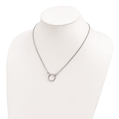 Sterlingsilber Rhodiniert Kreis mit Diamantiert Perlen Halskette