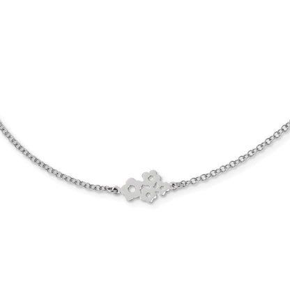 Sterlingsilber Rhodiniert 6 Station Blume Halskette