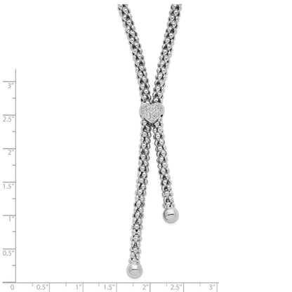 Sterlingsilber Rhodiniert Zirkonia Herz Hängend Halskette