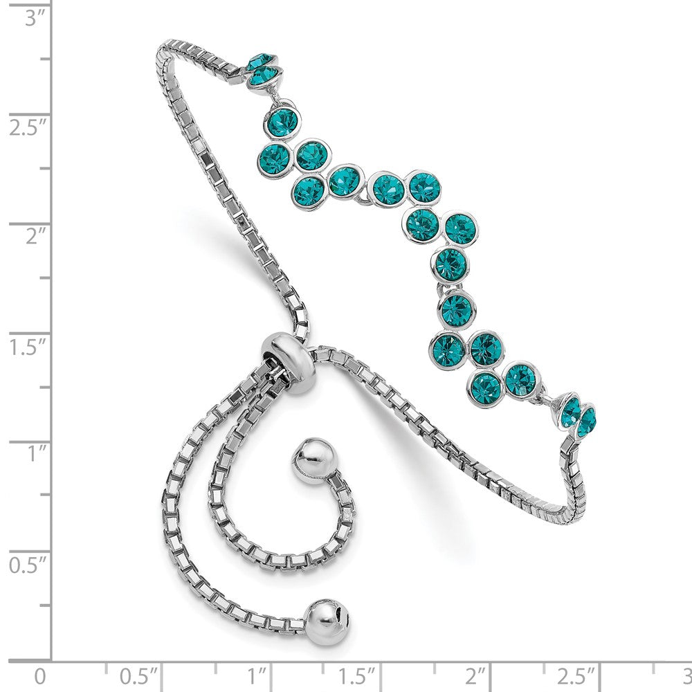 Sterlingsilber Rhodiniert Blau Zircon Verstellbar Armband