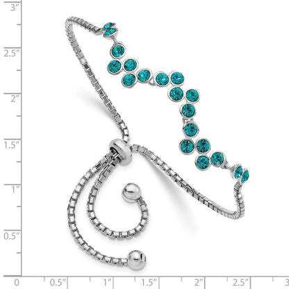 Sterlingsilber Rhodiniert Blau Zircon Verstellbar Armband