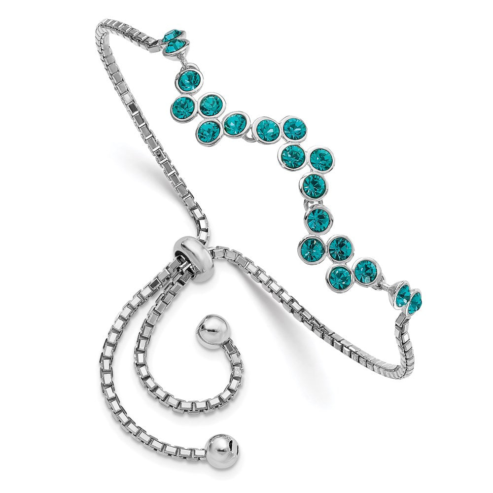Sterlingsilber Rhodiniert Blau Zircon Verstellbar Armband