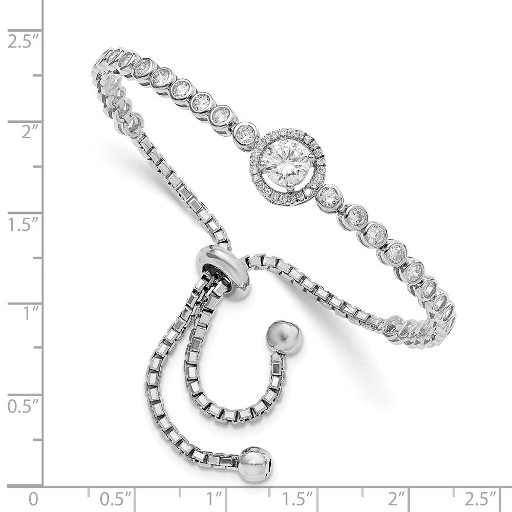 Sterlingsilber Rhodiniert Zirkonia Verstellbar Armband