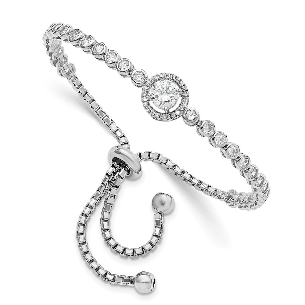 Sterlingsilber Rhodiniert Zirkonia Verstellbar Armband