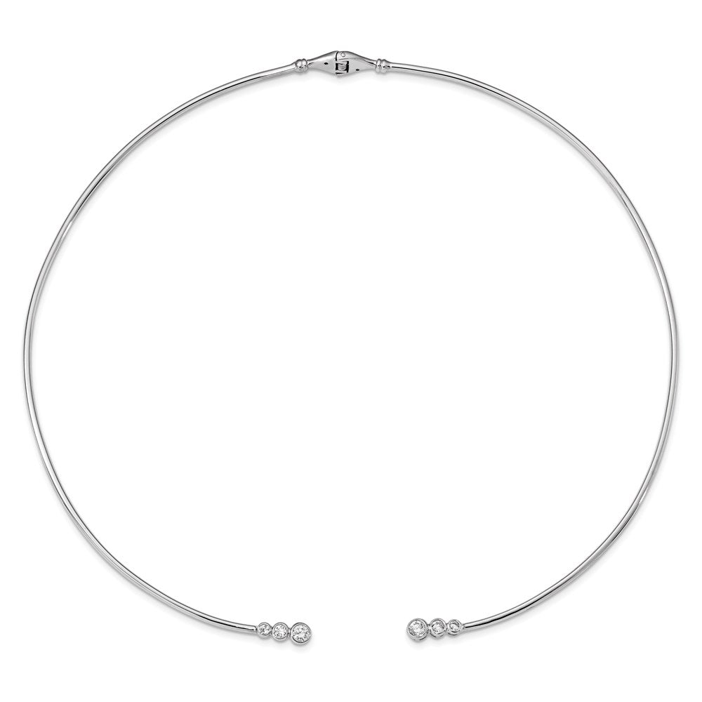 Sterlingsilber Rhodiniert Zirkonia Klappbar Neck Draht