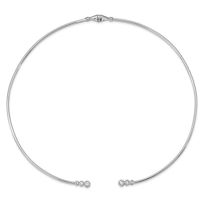 Sterlingsilber Rhodiniert Zirkonia Klappbar Neck Draht