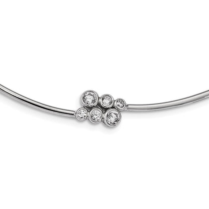 Sterlingsilber Rhodiniert Zirkonia Klappbar Neck Draht
