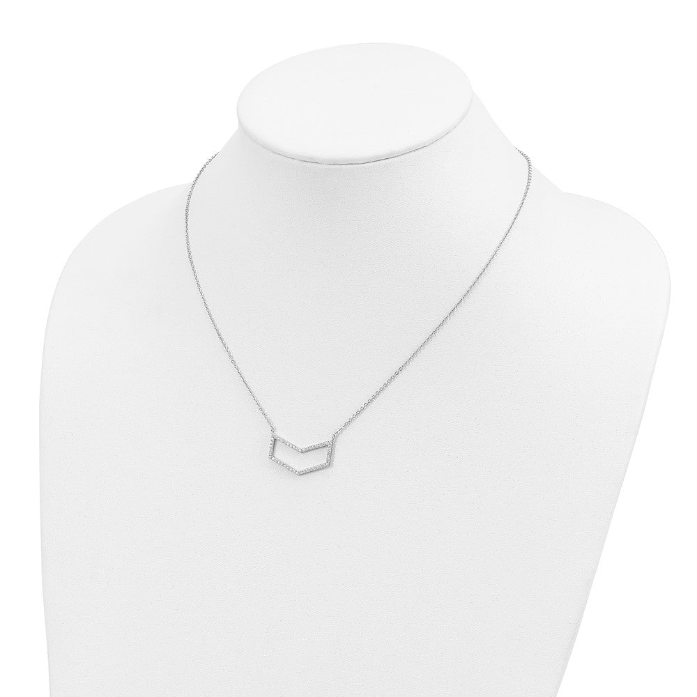 Sterlingsilber Rhodiniert Zirkonia Halskette