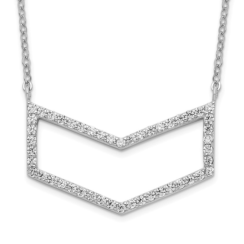 Sterlingsilber Rhodiniert Zirkonia Halskette