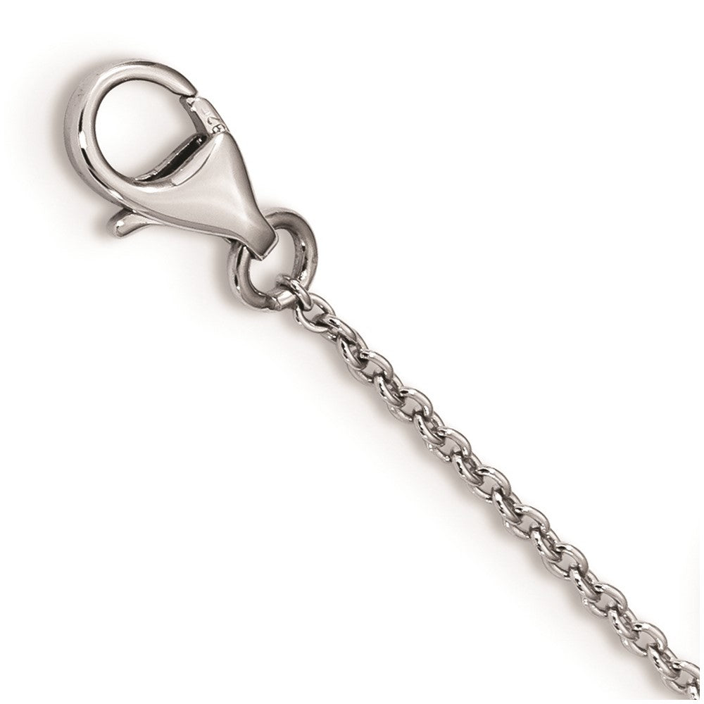 Sterlingsilber Rhodiniert Lila/pink Eis Zirkonia 9-station Halskette