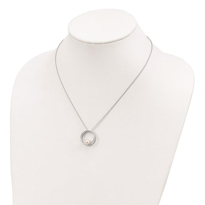 Sterlingsilber Rhodiniert 7-8mm Weiß Rund Fwc Perle Halskette