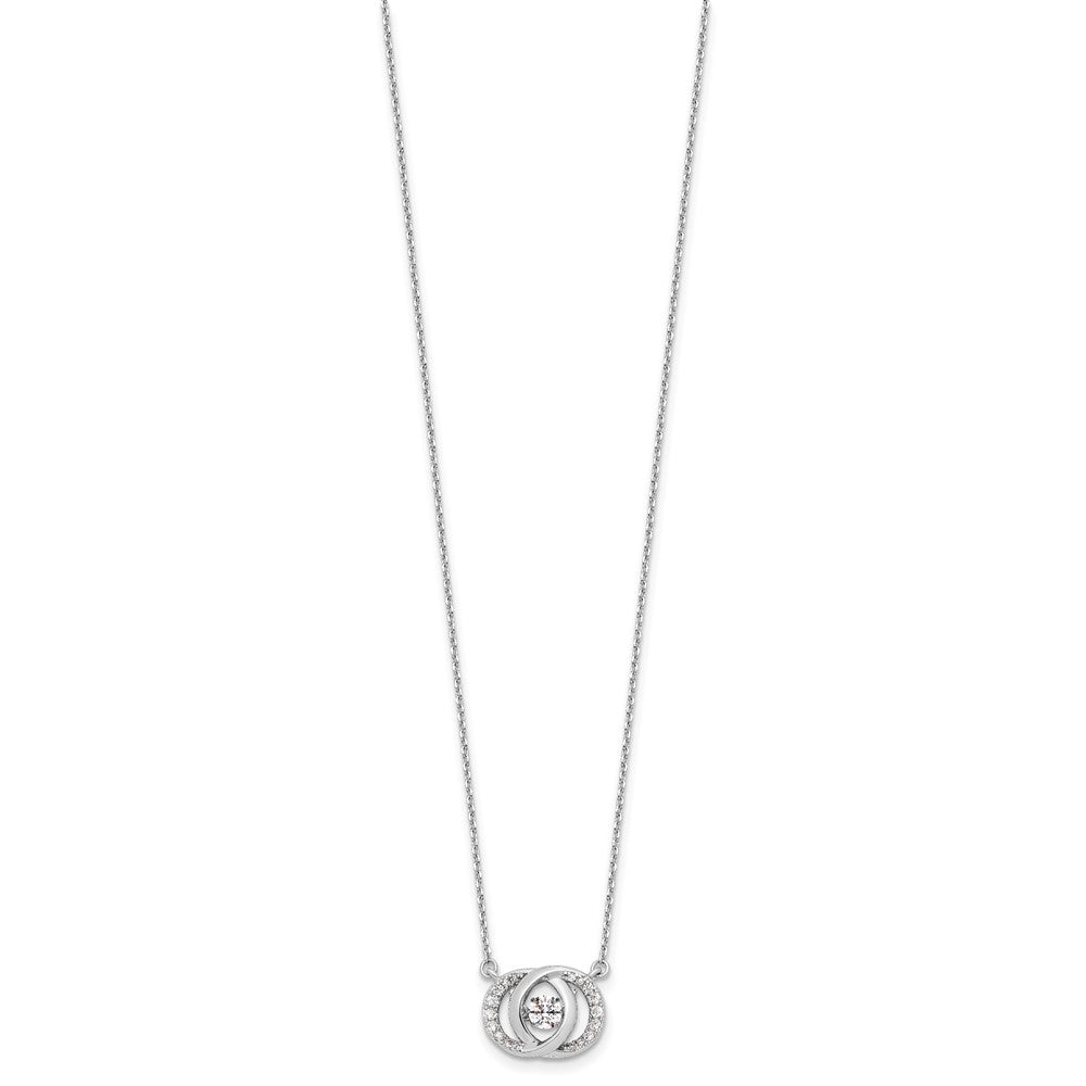 Sterlingsilber Platin-plate Zirkonia mit Zwei 1 Zoll Verlängerung. Halskette